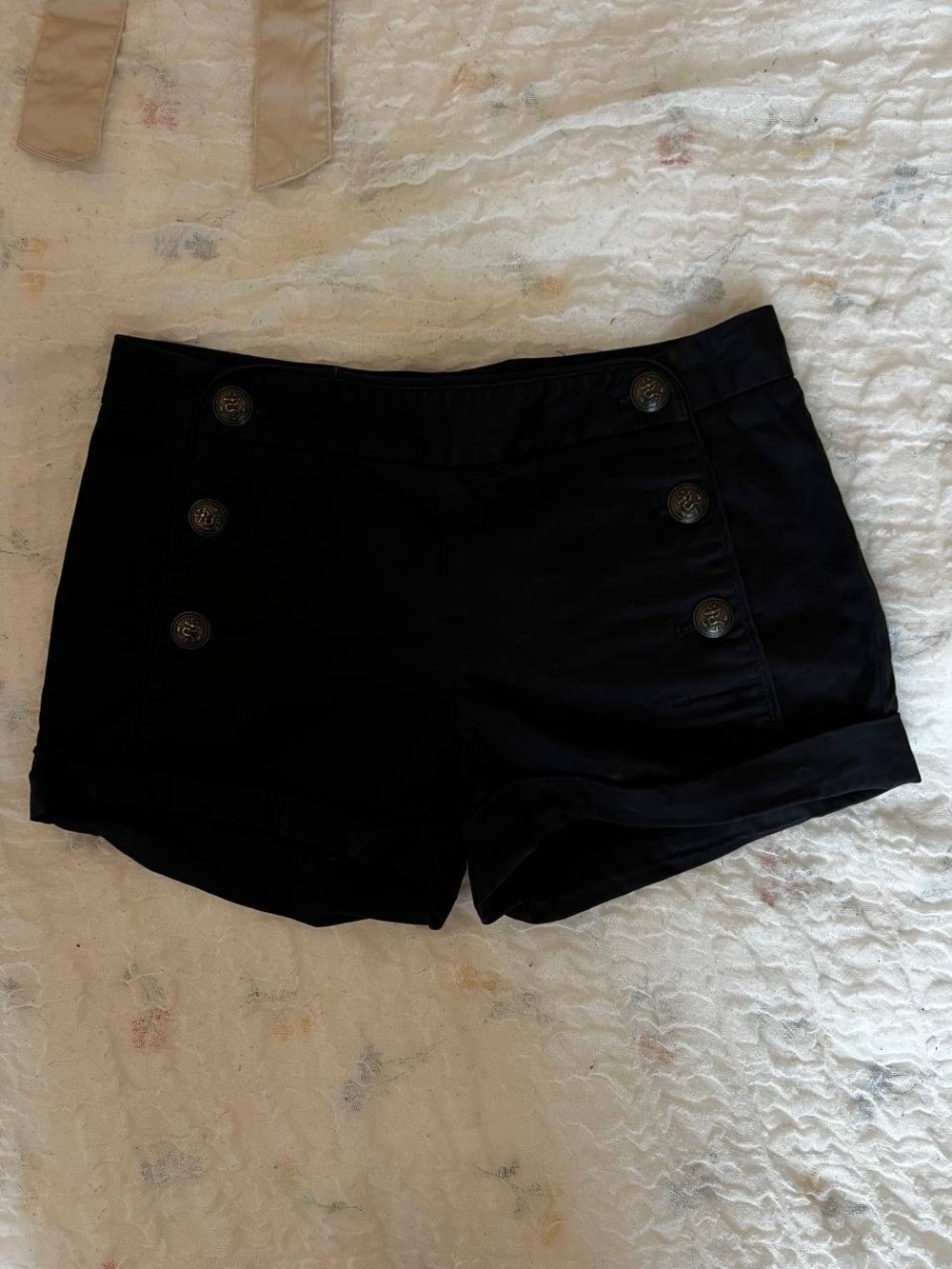 Talula Black High-Waist Sailor Button Shorts